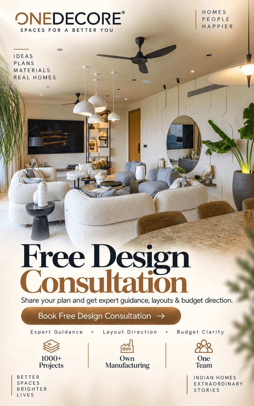 Free Design Consultation — expert guidance for layouts, interiors and budget planning.