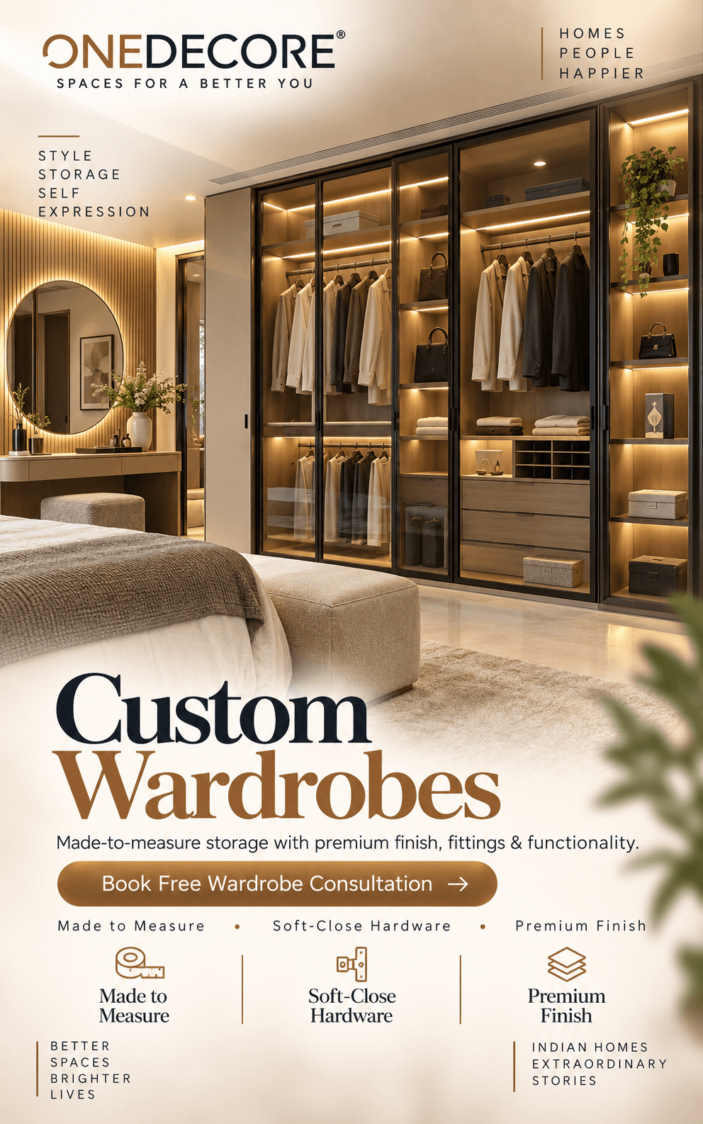 Custom Wardrobes — made-to-fit storage designed around your room and lifestyle.